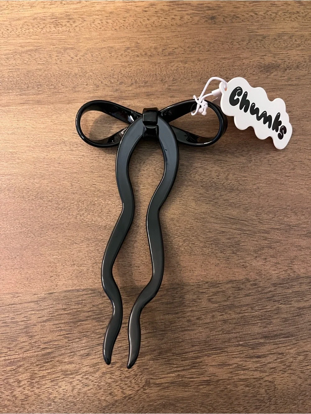 Anthropologie Chunks Black Bow Hair Pin for Women